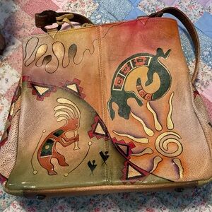 Anuschka Multicolor Artistic Shoulder Bag